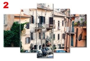 ITALYA SOKAKLARI 7 STİL 5 PARÇALI KANVAS TABLO