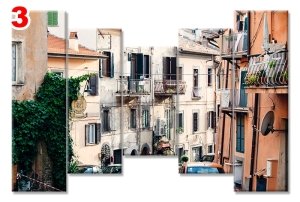 ITALYA SOKAKLARI 7 STİL 5 PARÇALI KANVAS TABLO