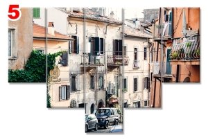 ITALYA SOKAKLARI 7 STİL 5 PARÇALI KANVAS TABLO