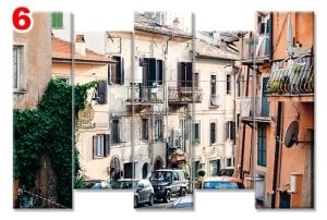ITALYA SOKAKLARI 7 STİL 5 PARÇALI KANVAS TABLO