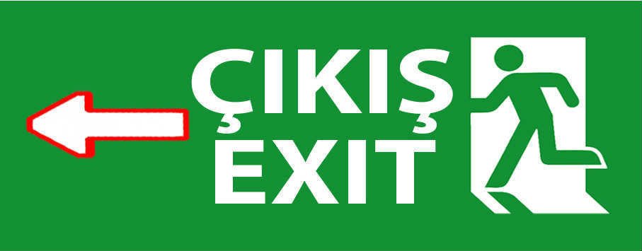 SOL ÇIKIŞ TABELA LEVHASI 10x30x1 cm KANVAS TABLO ŞEKLİNDE DİREKT ASILABİLİR DURUMDA