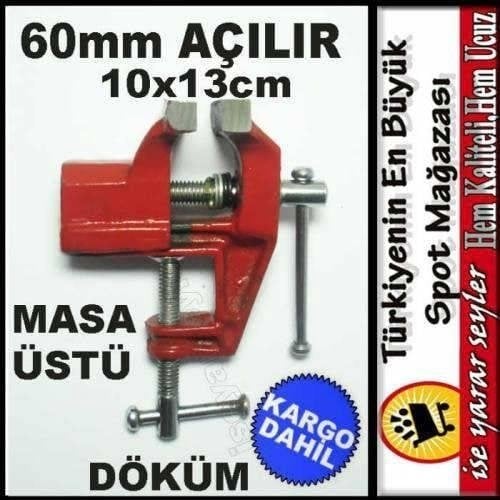 Tezgah Üstüne Monte 60mm Açılır Pik Döküm Mengene Masaüstü Çelik