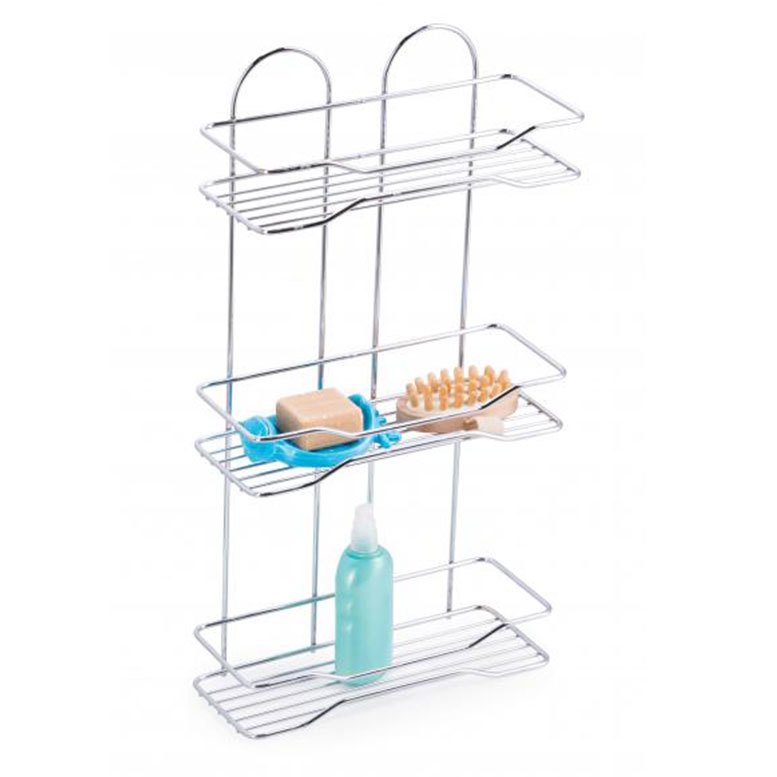 1. Kalite 3 Katlı Krom Kaplama Banyo Rafı - Şampuanlık - Çok Amaçlı Paslanmaz Çelik 3'lü Raf - 552