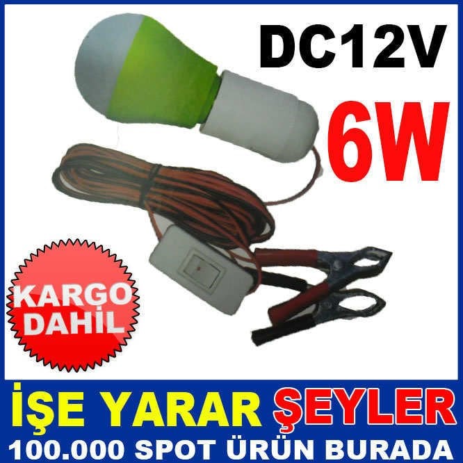 12v ÇOK AMAÇLI KAPAMA DÜĞMELİ SEYYAR LAMBA 6W KD