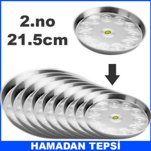 2.no 21,5cm Ömür Boyu Garantili Paslanmaz Çelik Fırın Tepsisi Kolay Isınıp Soğuyan Hamadan Tepsi