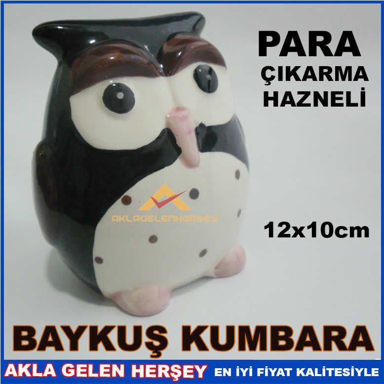 BAYKUŞ MODELLİ PARA ALMA HAZNELİ SERAMİK KUMBARA