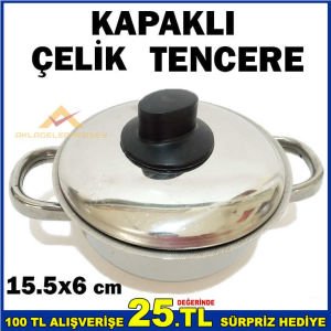 KAPAKLI ERGONOMİK 15.5X6 CM ÇELİK TENCERE
