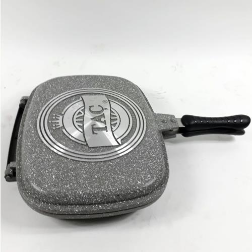 Taç Granit İkiz Döküm Tava Slikon Contalı 32 Cm Grill Tava