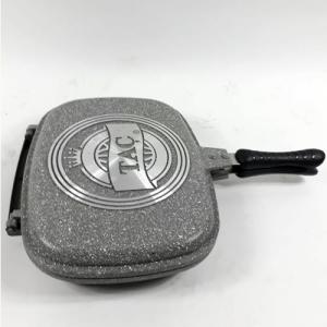 Taç Granit İkiz Döküm Tava Slikon Contalı 32 Cm Grill Tava