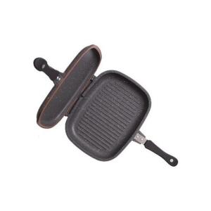 Taç Granit İkiz Döküm Tava Slikon Contalı 32 Cm Grill Tava