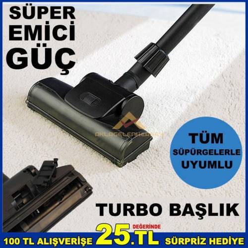 Tüm Elektrik Süpürgelerine Uyumlu Unıversal Fırçalı Turbo Süpürge Başlığı