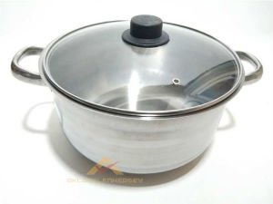 28cm BÜYÜKBOY PASLANMAZ ÇELİK CAMKAPAKLI TENCERE