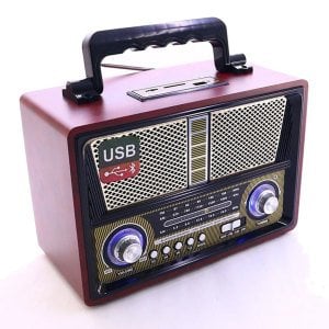 Klasik Ahşap Nostaljik Kemai MD-1802BT Radyo Bluetooth Hoparlör Ses Bombası Portatif Müzik Kutusu