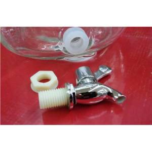 Metal Ferforje Ayaklı Musluklu Cam Damacana,Kabartma Desen Cam Sebil 5.6 L Musluklu Cam Damacana 237