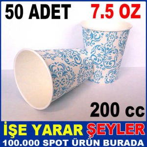 Karton sebil bardağı iç yüzey özel sızdırmaz kaplama 50 ADET YÜKSEK KALİTE ISI KORUMALI KAĞIT BARDAK