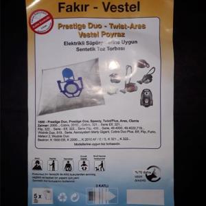 Fakir Prestige Duo Twist  Elektrikli Süpürge Sentetik 5 Adet Toz Torbası 