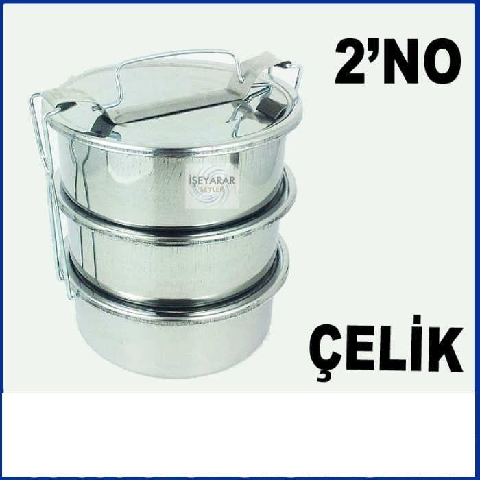 2.NO 2-3 KİŞİLİK 3'LÜ FULL ÇELİK SEFER TASI