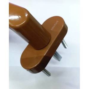 2 Adet Ömür Boyu Garantili Kahverengi PVC Doğrama Pencere Kolu Demir Takviyeli+Montaj Vidalar Dahil