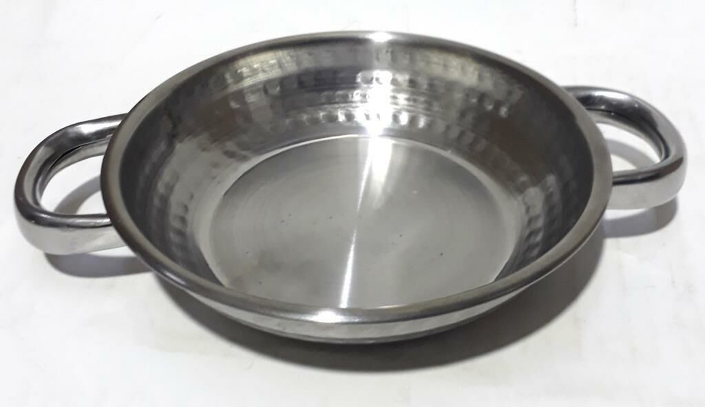 Çift Saplı Çekiç Dövme Paslanmaz Mat Çelikten 16cm Yumurta Tavası 35mm Derinlikte Sahan Yumurta Tava