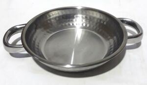 Çift Saplı Çekiç Dövme Paslanmaz Mat Çelikten 16cm Yumurta Tavası 35mm Derinlikte Sahan Yumurta Tava