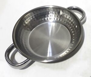Çift Saplı Çekiç Dövme Paslanmaz Mat Çelikten 16cm Yumurta Tavası 35mm Derinlikte Sahan Yumurta Tava