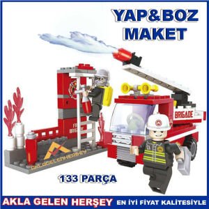 133 PARÇA MİNİ LEGO İTFAİYECİ ARAÇ VE EKİPMANI