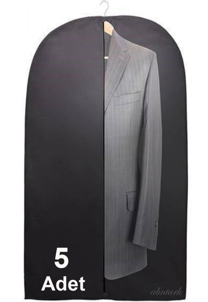 5 Adet Nonwoven 100x63 Nefes Alan Fermuarlı Takım Elbise Kılıfı Elbisenizi ilk günkü gibi Korur