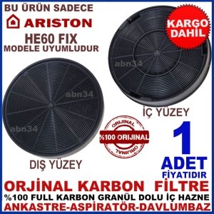 ARİSTON HE60 FIX MODEL ANKASTRE DAVLUMBAZ GRANÜL KARBONLU FİLTRE
