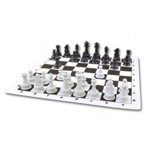 Büyük Boy Rulo Satranç Takımı Şık Tasarım Tam Set 40x40cm