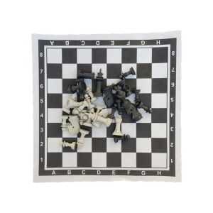 Büyük Boy Rulo Satranç Takımı Şık Tasarım Tam Set 40x40cm