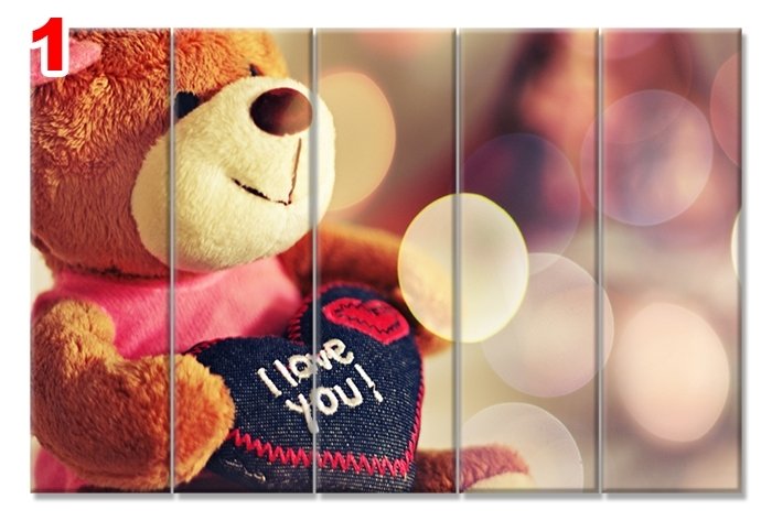 I LOVE YOU 7 STİL 5 PARÇALI KANVAS TABLO