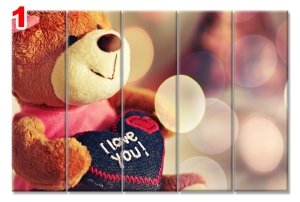 I LOVE YOU 7 STİL 5 PARÇALI KANVAS TABLO