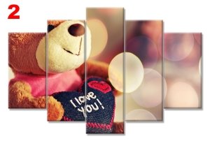 I LOVE YOU 7 STİL 5 PARÇALI KANVAS TABLO