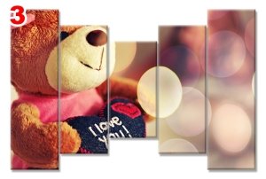 I LOVE YOU 7 STİL 5 PARÇALI KANVAS TABLO
