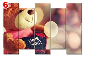 I LOVE YOU 7 STİL 5 PARÇALI KANVAS TABLO