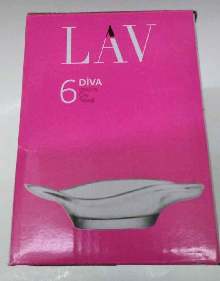 LAV Diva 6 Adet Cam Çay Tabağı