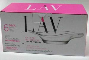 LAV Diva 6 Adet Cam Çay Tabağı