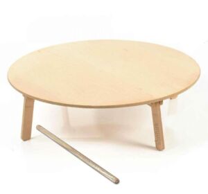 Oklava Hediyeli Ø80cm Katlanır Yufka Açma Tahtası MDF Ahşap Sofra Kaydırmaz Yüzeyle Tam Profesyonel