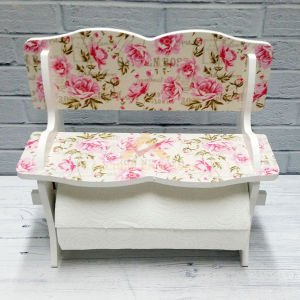 Ahşap Koltuk Bank Şeklinde Çiçek Desenli Duvara Asılabilir Kağıt Havluluk