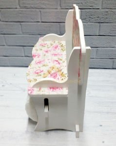 Ahşap Koltuk Bank Şeklinde Çiçek Desenli Duvara Asılabilir Kağıt Havluluk