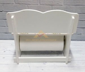 Ahşap Koltuk Bank Şeklinde Çiçek Desenli Duvara Asılabilir Kağıt Havluluk