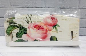 Ahşap Koltuk Bank Şeklinde Çiçek Desenli Duvara Asılabilir Kağıt Havluluk