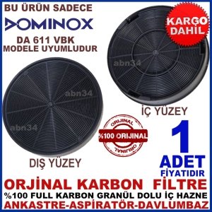 DOMINOX DA 611 VBK MODEL ANKASTRE DAVLUMBAZ GRANÜL KARBON FİLTRE