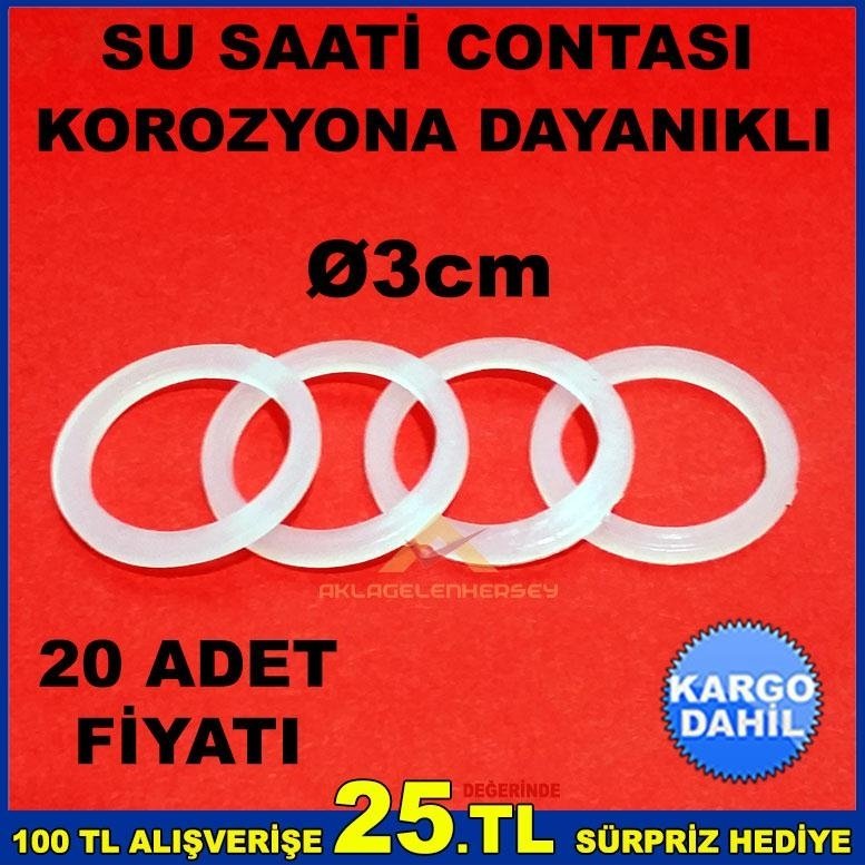 KOROZYONA DAYANIKLI 20adet SU SAATİ CONTASI Ø3cm