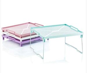 28x30 Cm Mutfak Banyo Tezgah Üstü Dolap İçi Düzenleyici Raf Metal Malzemeli