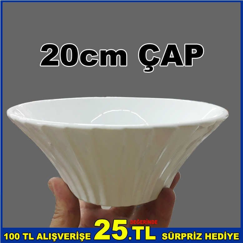 Büyük boy milenyum porselen kase çok amaçlı 20cm yivli seramik kase,Meyve kasesi,arajman kasesi