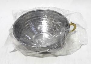 Pirinç Kulplu Çelik Dövme Geniş Ağızlı Mat Çelikten 13cm Maşrafa 5cm Derinlikte Paslanmaz Çelikten