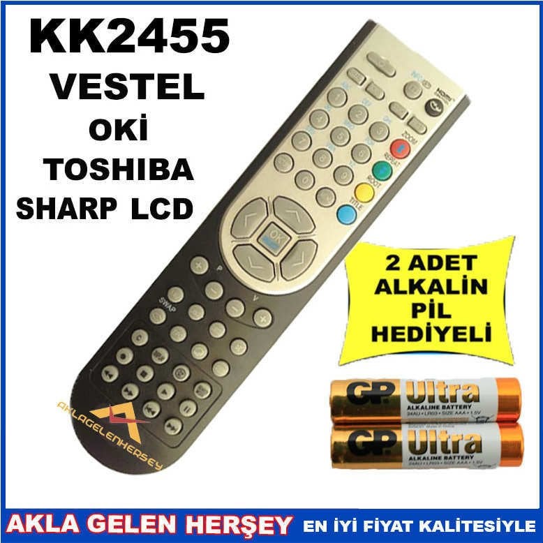 VESTEL-TOSHIBA LCD TELEVİZYON KUMANDASI KK2455