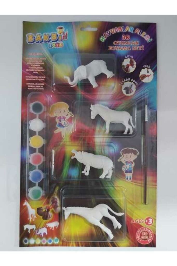 Bakbi Toys Bakbi Hayvanlar Alemi Yıkanabilir 3D Oyuncak Boyama Seti