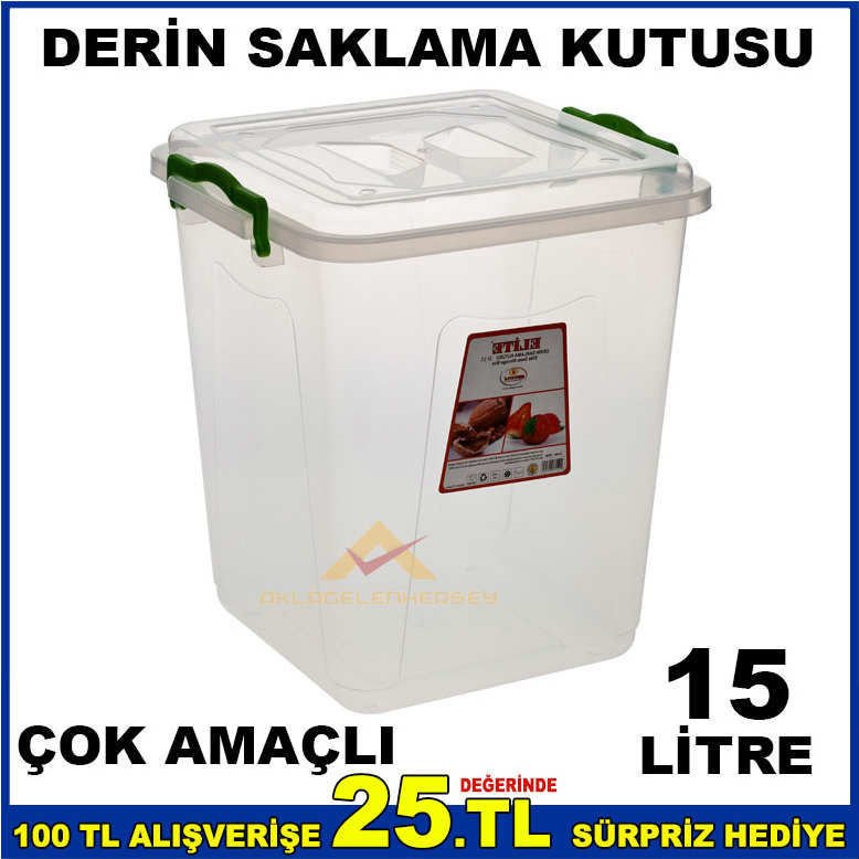 ÇOK AMAÇLI KAPAKLI DERİN SAKLAMA KUTUSU 15 LİTRE